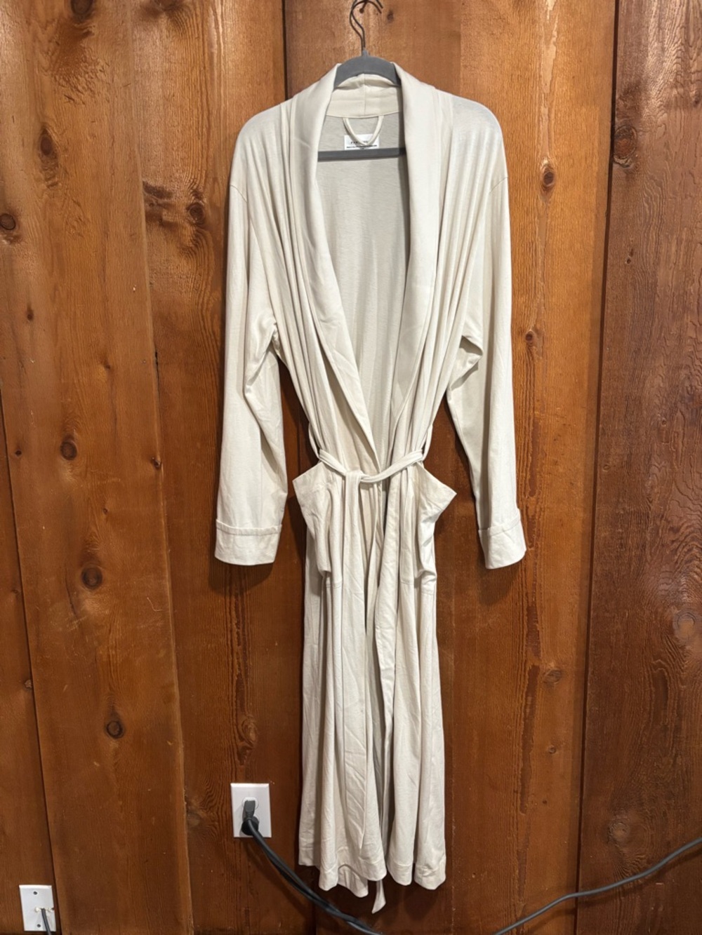 Parachute Home Organic Cotton Robe Cream Ivory Long Luxury Loungewear L / G